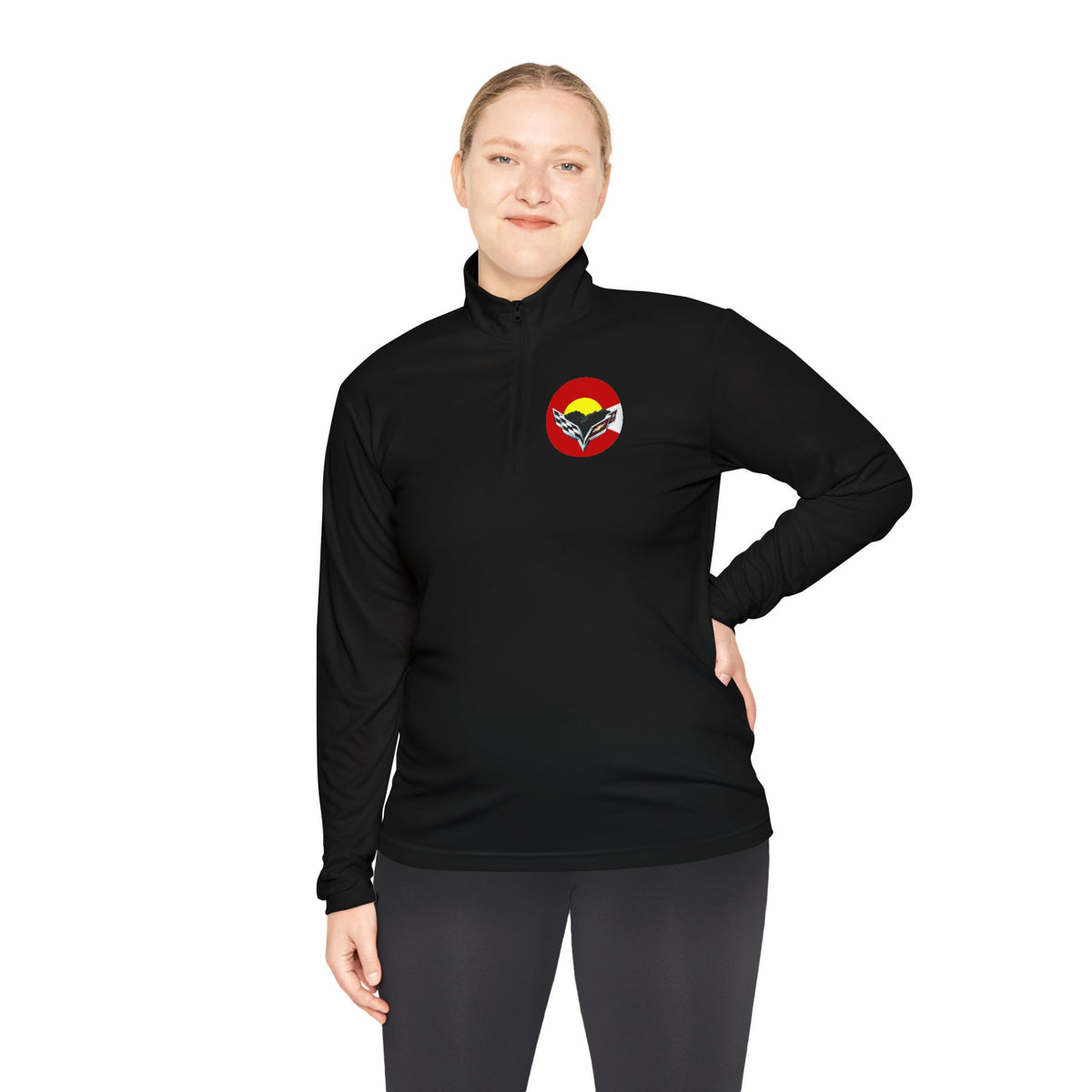 Central Colorado Corvette Club Quarter-Zip Pullover — Printed Direct to Film Logos on Front and Back