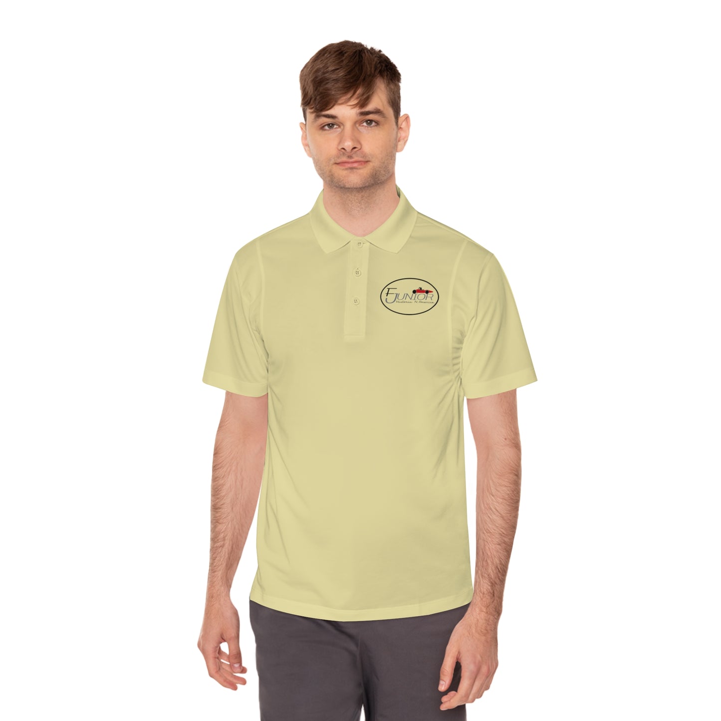 F Junior Historic N. America Men's Sport Polo Shirt — Printed Small Chest Logo Performance Polo