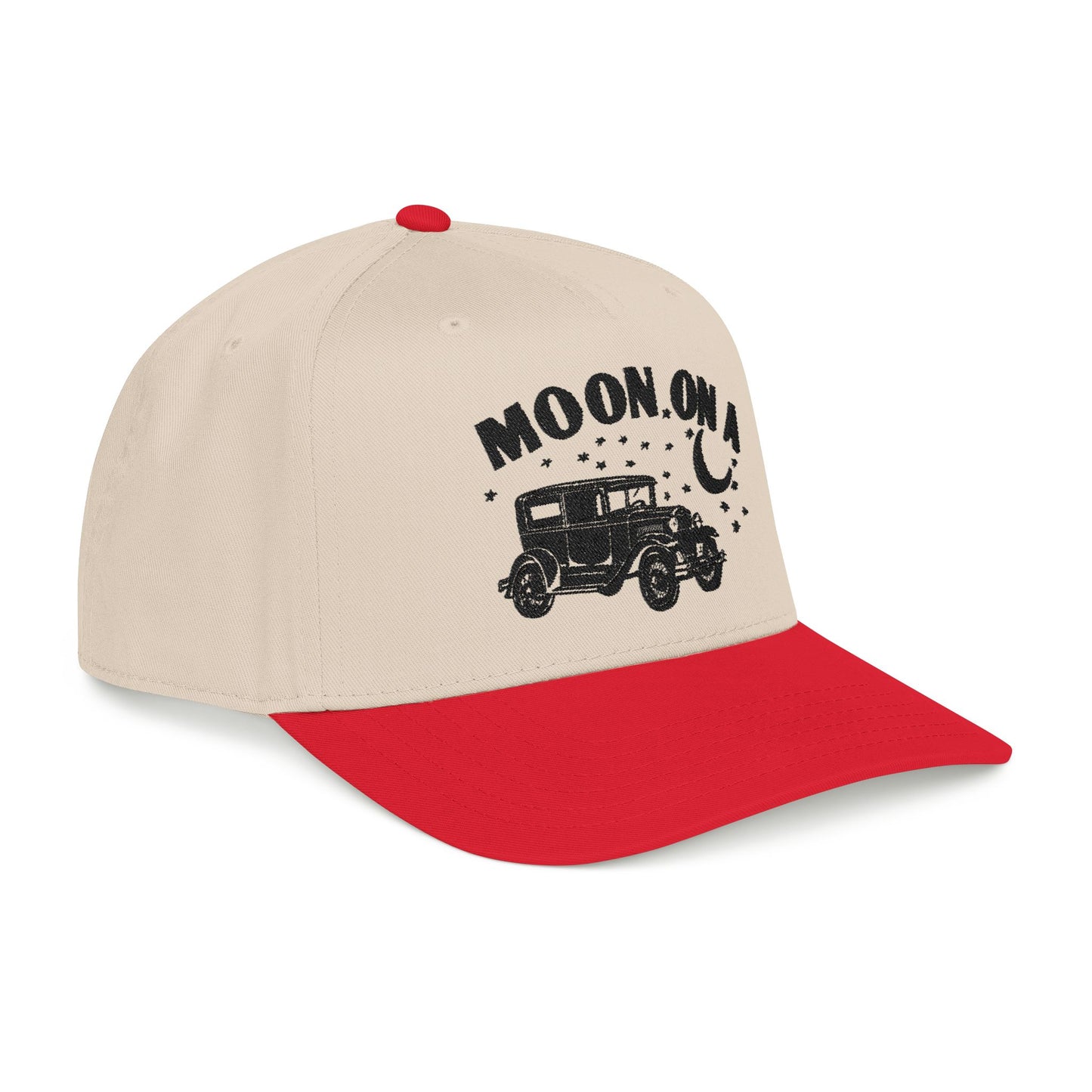 Moon On A - Embroidered Mid Profile Baseball Cap