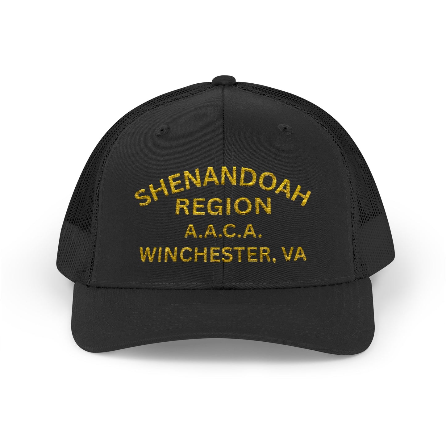 Shenandoah Region Embroidered Trucker Cap — "Shenandoah Region A.A.C.A. Winchester, VA" Mesh Snapback