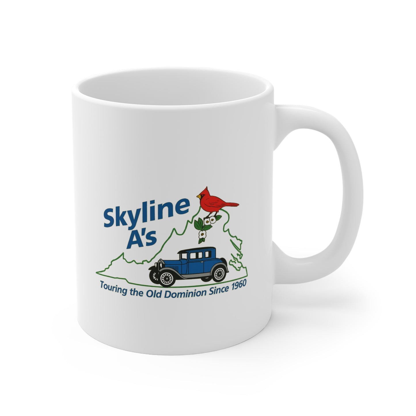 Skyline A's Classic Car Mug — 'Touring the Old Dominion Since 1960' 11oz