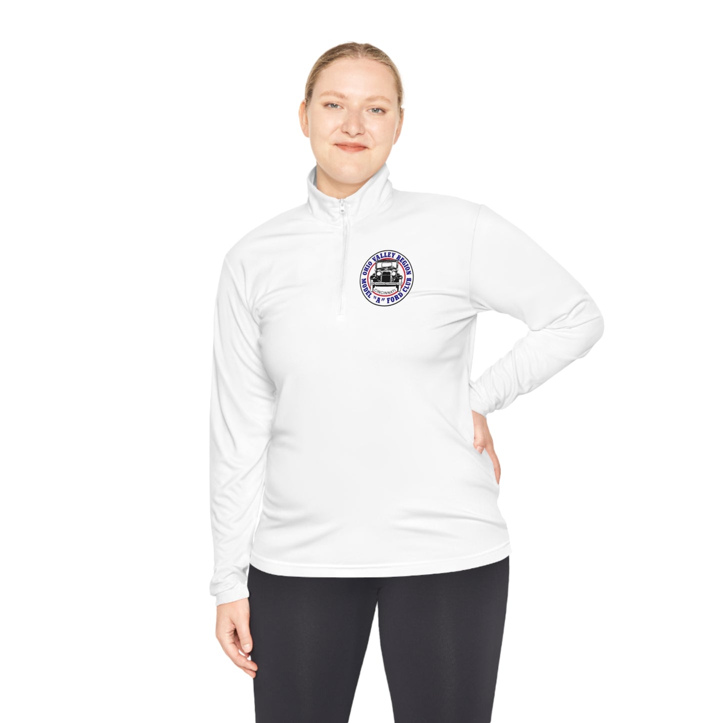 Ohio Valley Region Model A Ford Club (front and back logo) Unisex Quarter-Zip Pullover