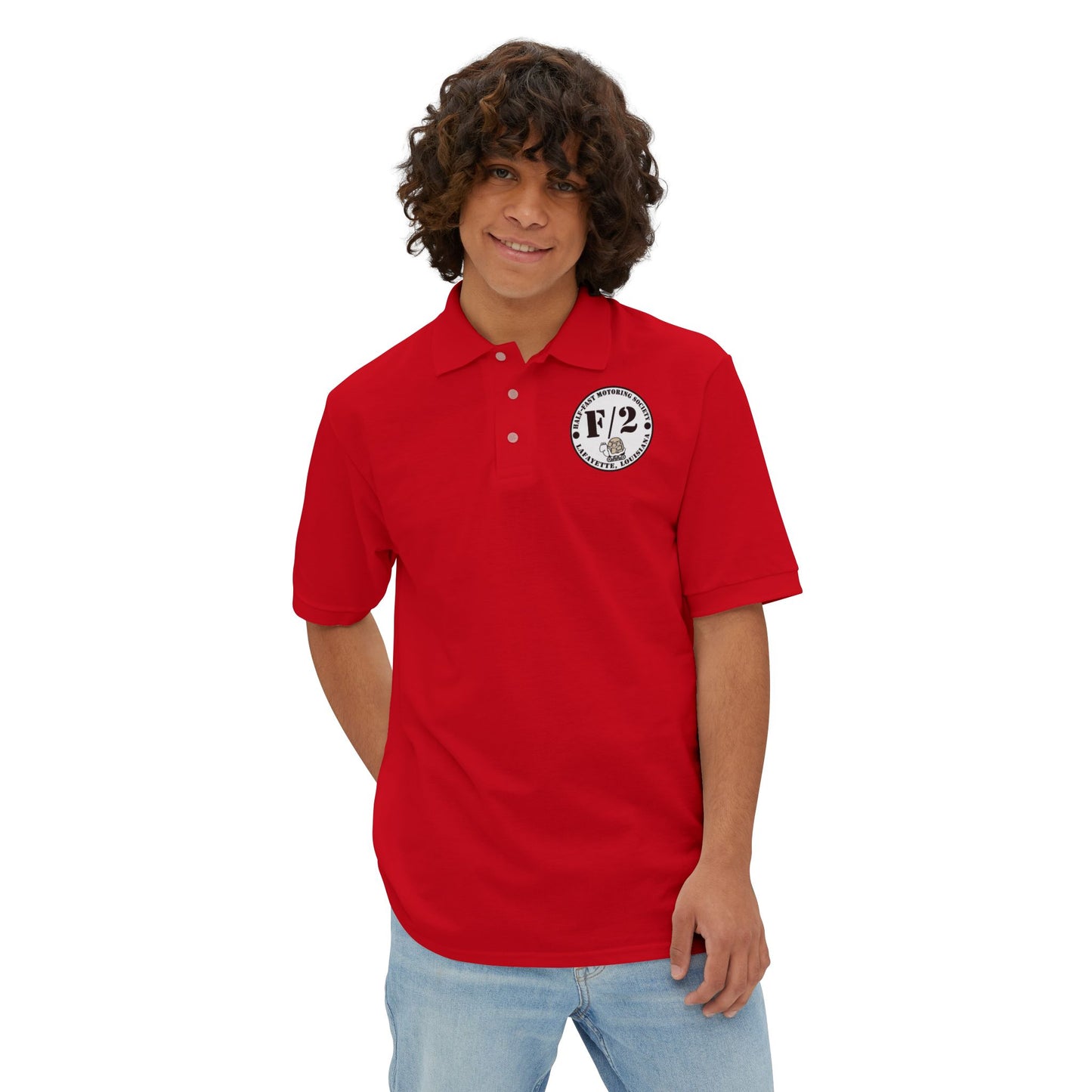 Half-Fast Motoring Society Men's Polo Shirt — Embroidered Golf & Workwear Short Sleeve