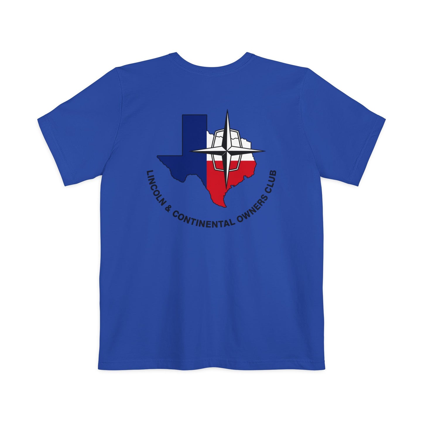 Lincoln & Continental Owners Club - Texas Gulf Coast Region Pocket T-Shirt - Front & Back Logos