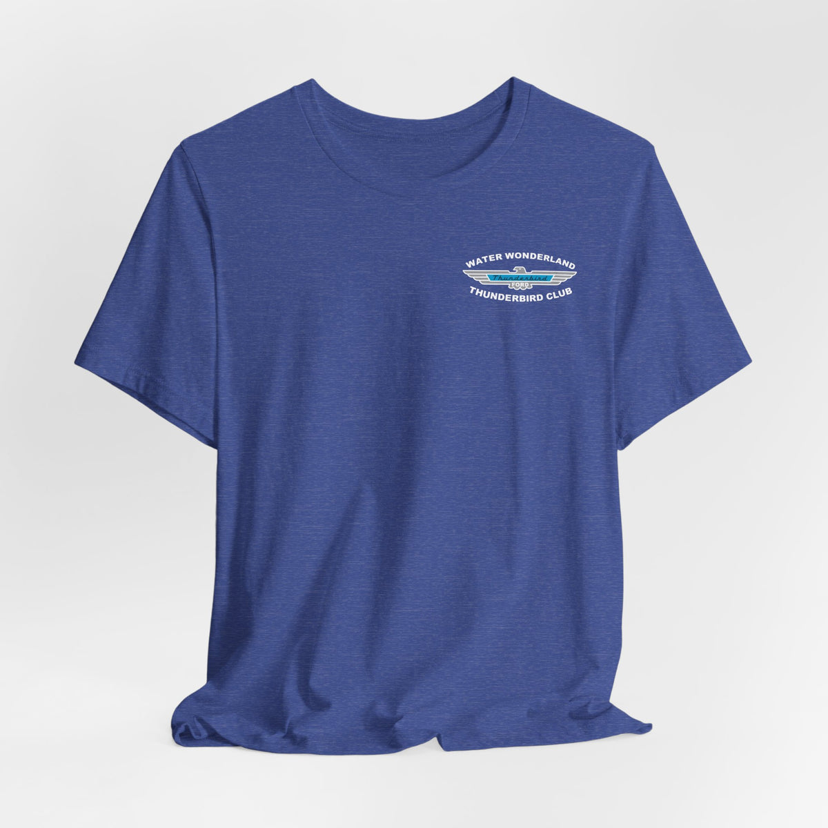 Water Wonderland Thunderbird Club T-Shirt Front and Back Logos – Unisex Soft Short Sleeve Tee