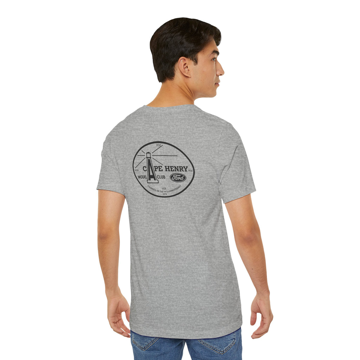 Cape Henry Model A Club Unisex Soft Short Sleeve Tee - Front and Back Logos