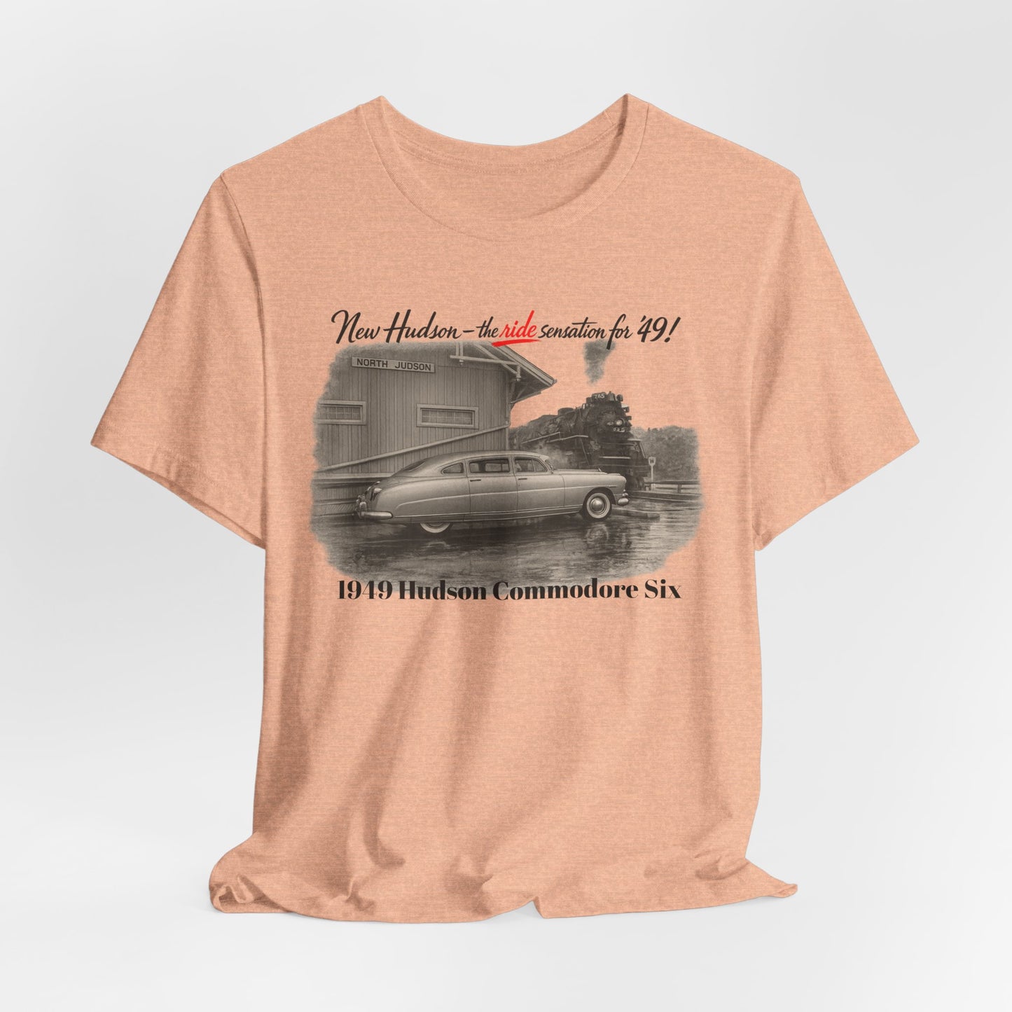 1949 Hudson Commodore Six Vintage Car T‑Shirt — Classic Retro Automotive Tee (Rick C)