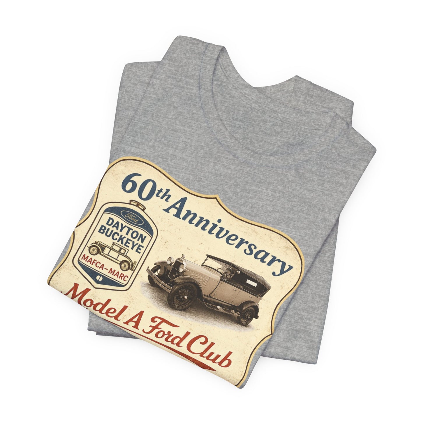 Dayton Buckeye Model A Ford Club 60th Anniversary Tee (JF) – Unisex Jersey Short Sleeve Tee