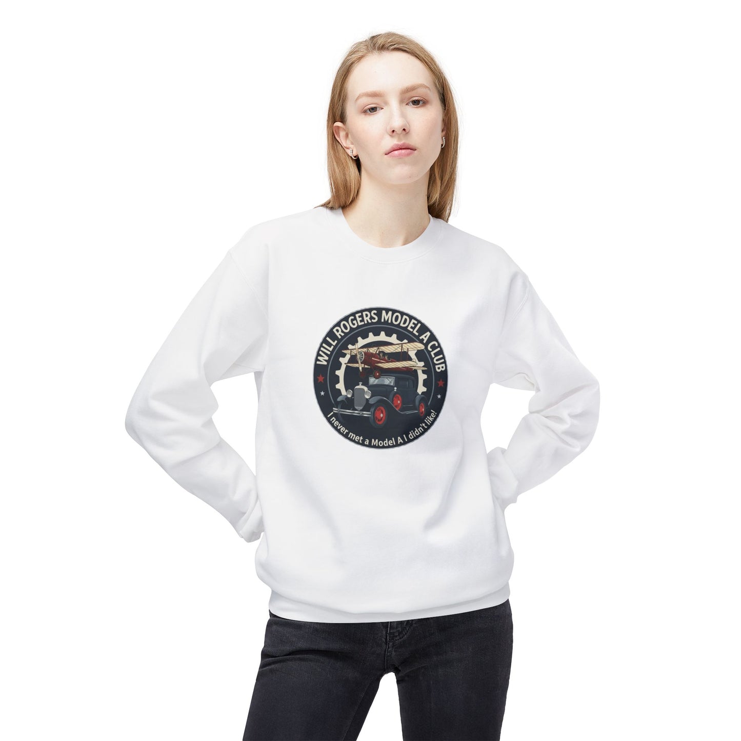 Will Rogers Model A Club Vintage Car Crewneck Sweatshirt