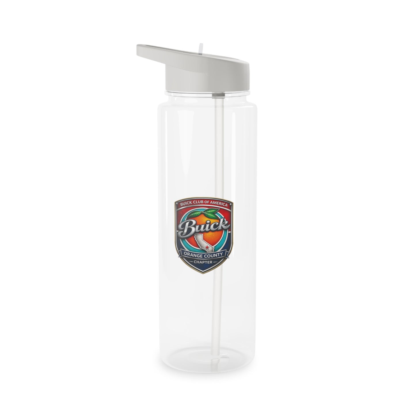 Buick Orange County Chapter Tritan Water Bottle — Clear Sports Bottle with Straw (Orange County Chapter)