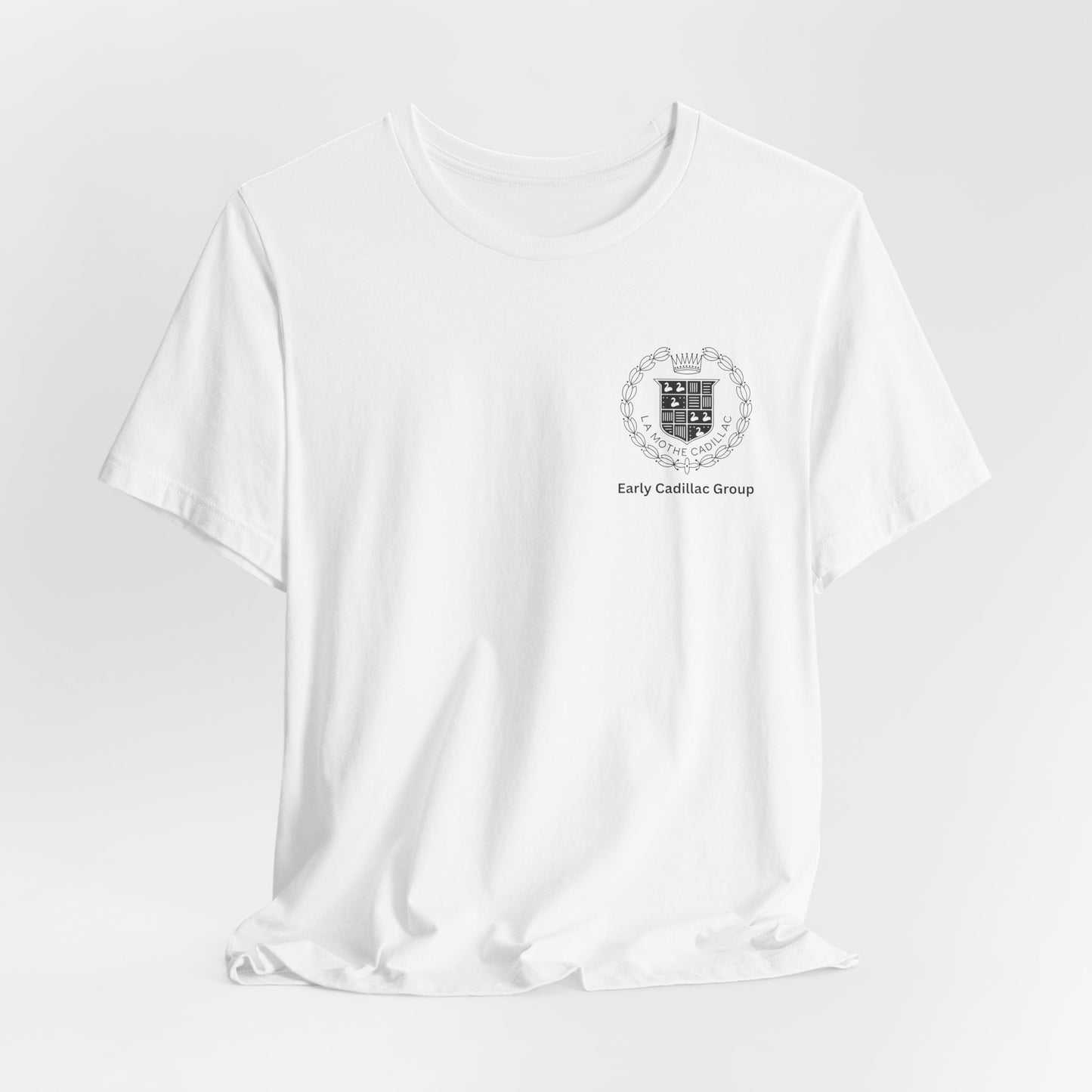 Early Cadillac Crest T-Shirt — Small Left-Chest Logo 1902-1905