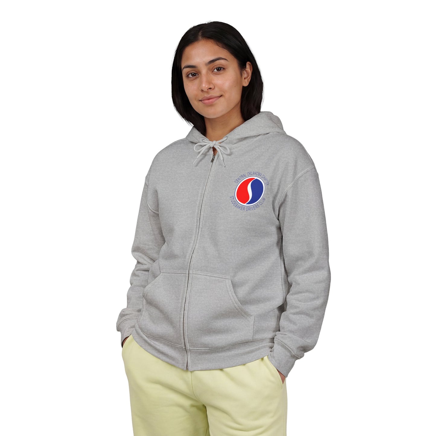 Central Oklahoma Chapter Studebaker Drivers Club Zip Hoodie — Front and Back Logos