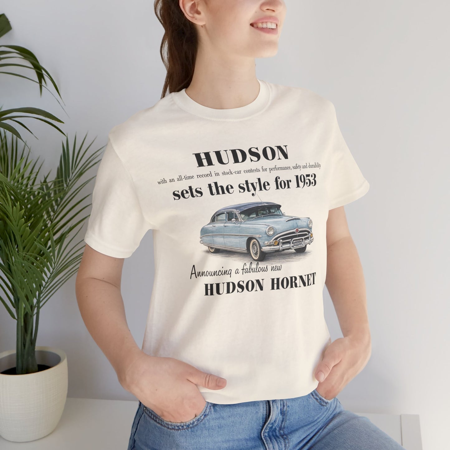 1953 Hudson Hornet Car Tee - Unisex Jersey Short Sleeve Tee