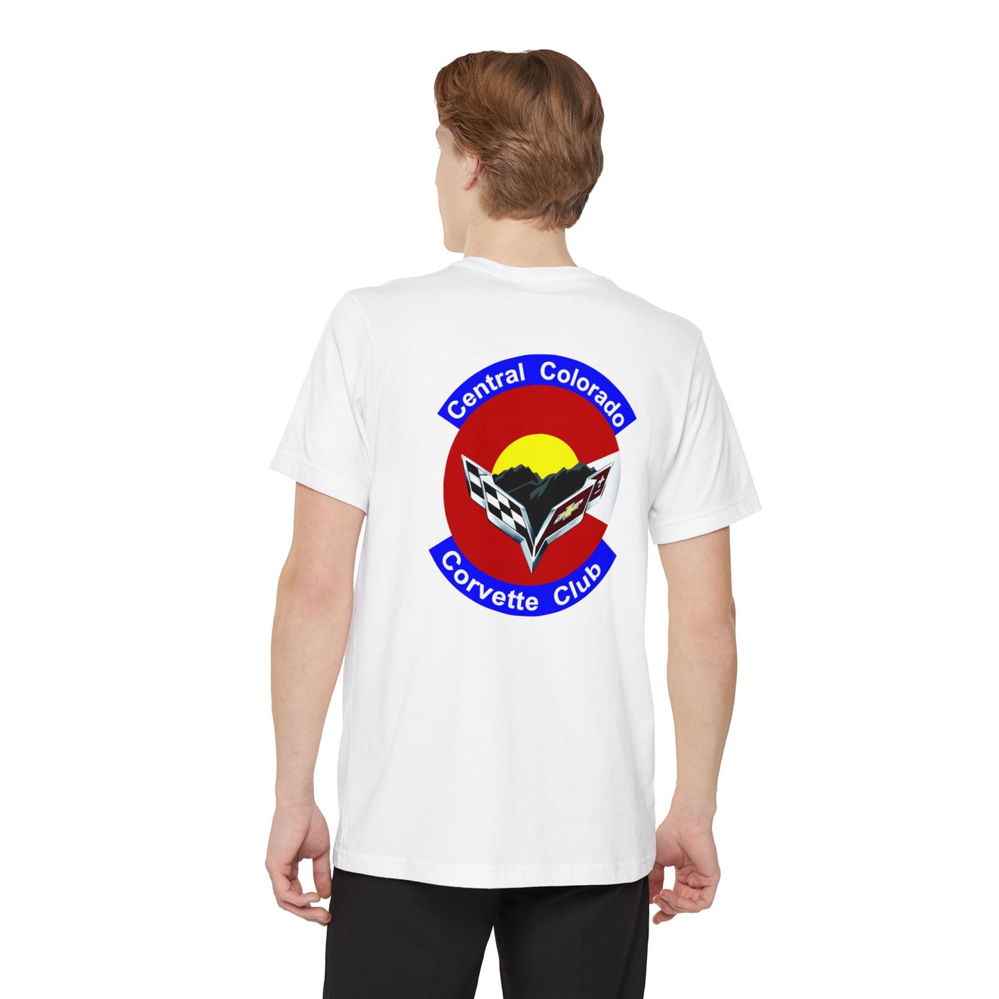 Central Colorado Corvette Club Pocket T-Shirt — Front & Back Logos