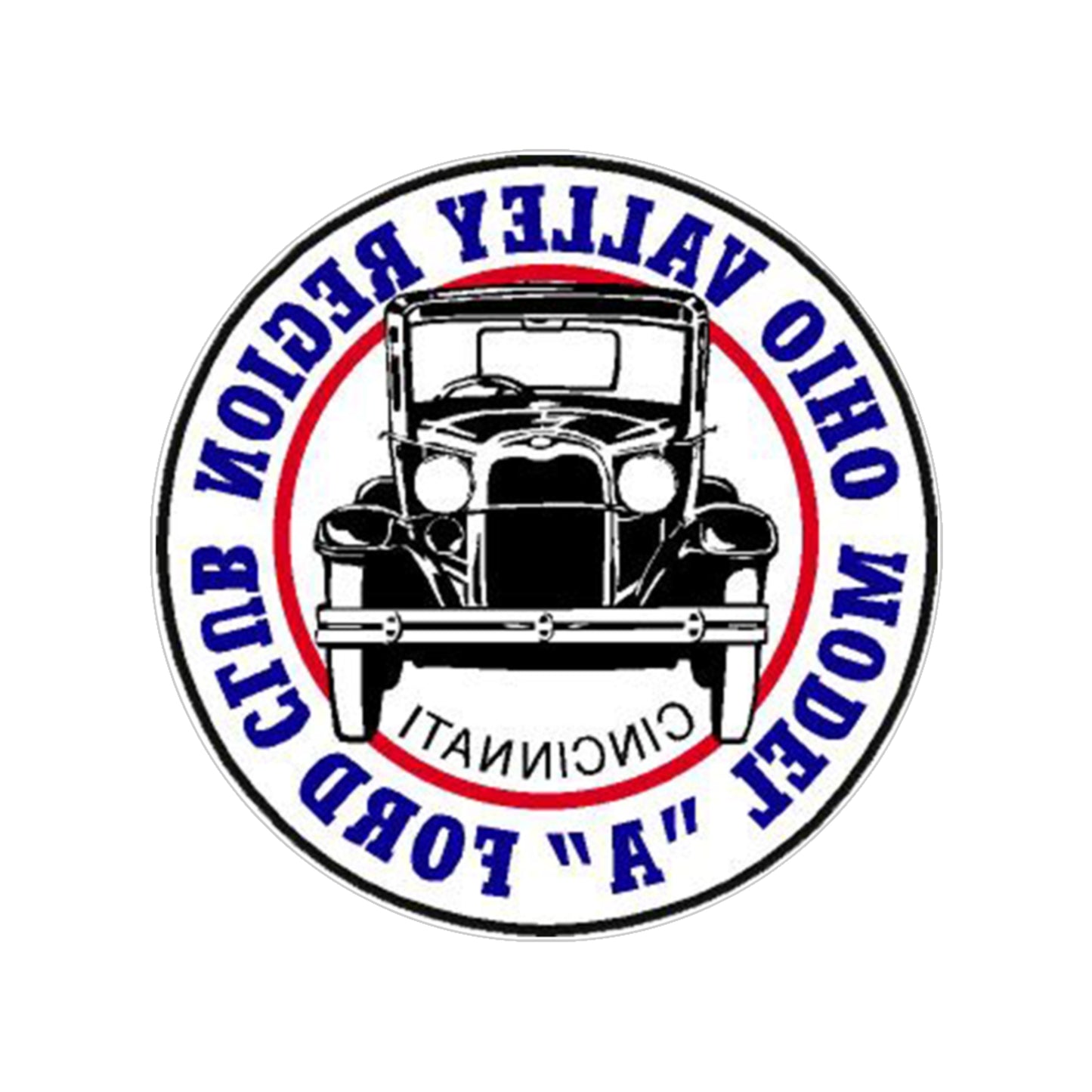 Ohio Valley Region Model A Ford Club (for inside of windshield) Transparent Outdoor Stickers, Round, 1pcs