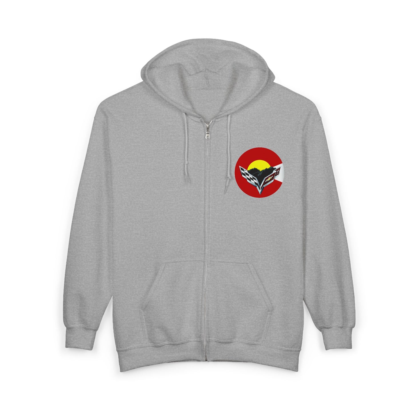 Central Colorado Corvette Club Zip Hoodie — Front and Back Logos