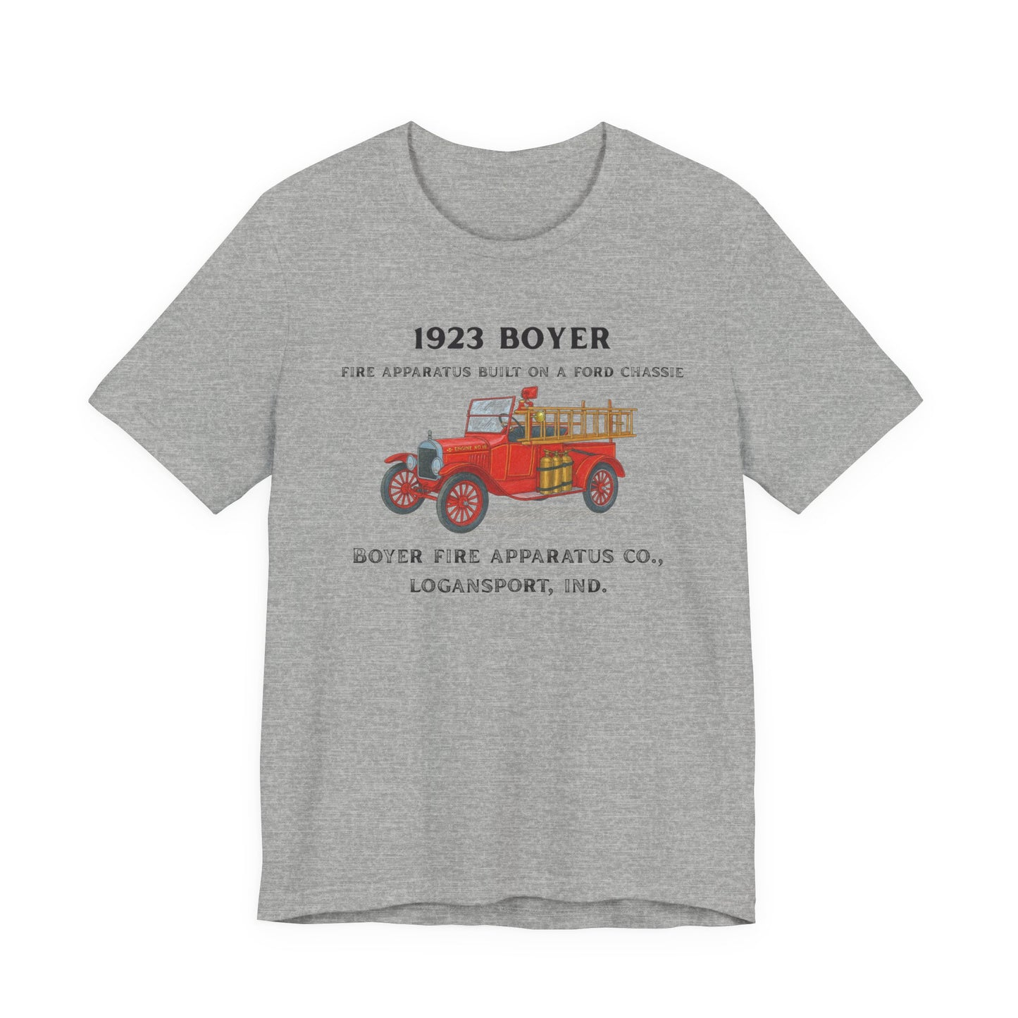 1923 Boyer Vintage Fire Truck T-Shirt – Retro Firefighter Truck Tee
