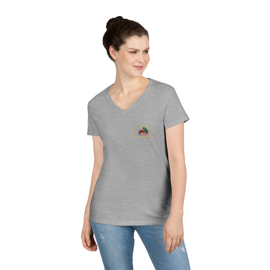 Ladies' V-Neck T-Shirt — Snapper's Club Logo Tee