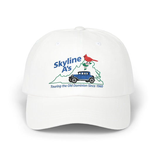 Skyline A's Embroidered Dad Hat — Vintage Car & Cardinal Design