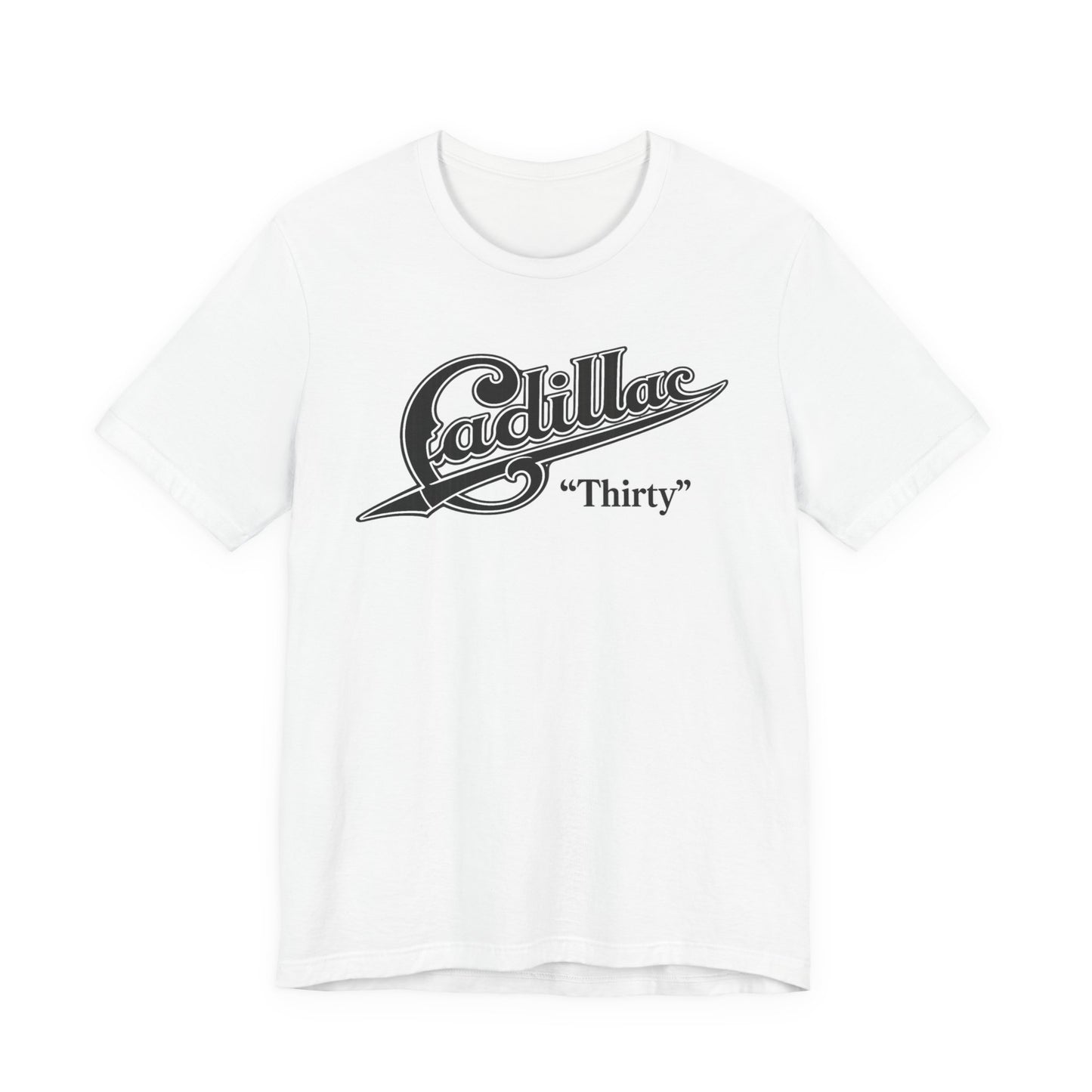 Cadillac “Thirty” Tee – Retro Vintage Script Graphic T‑Shirt