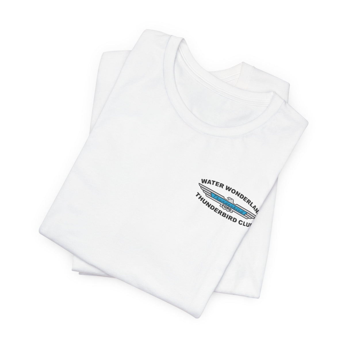 Water Wonderland Thunderbird Club T-Shirt Front and Back Logos – Unisex Soft Short Sleeve Tee