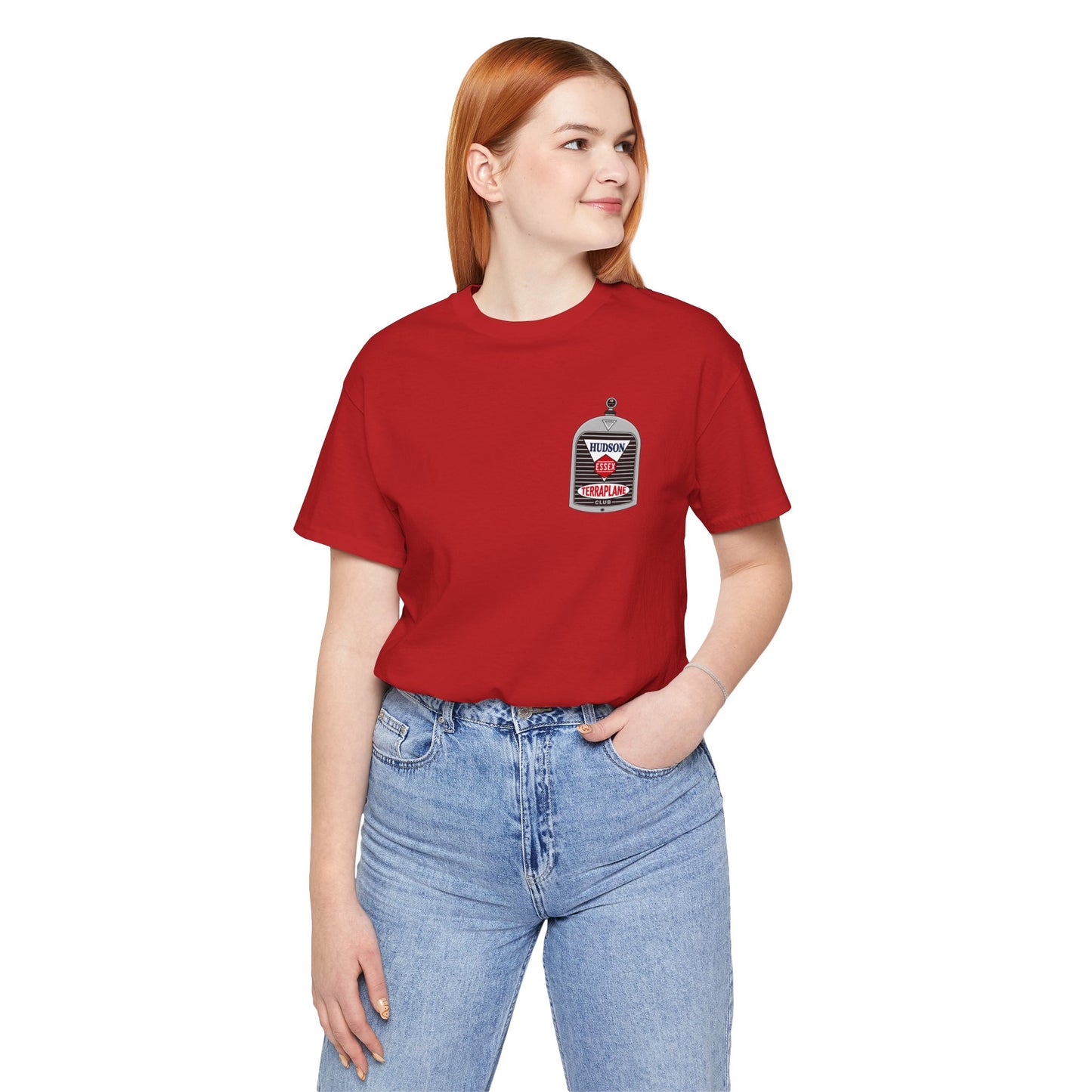Hudson Essex Terraplane Club Small Chest Logo — Unisex Jersey Short Sleeve Tee