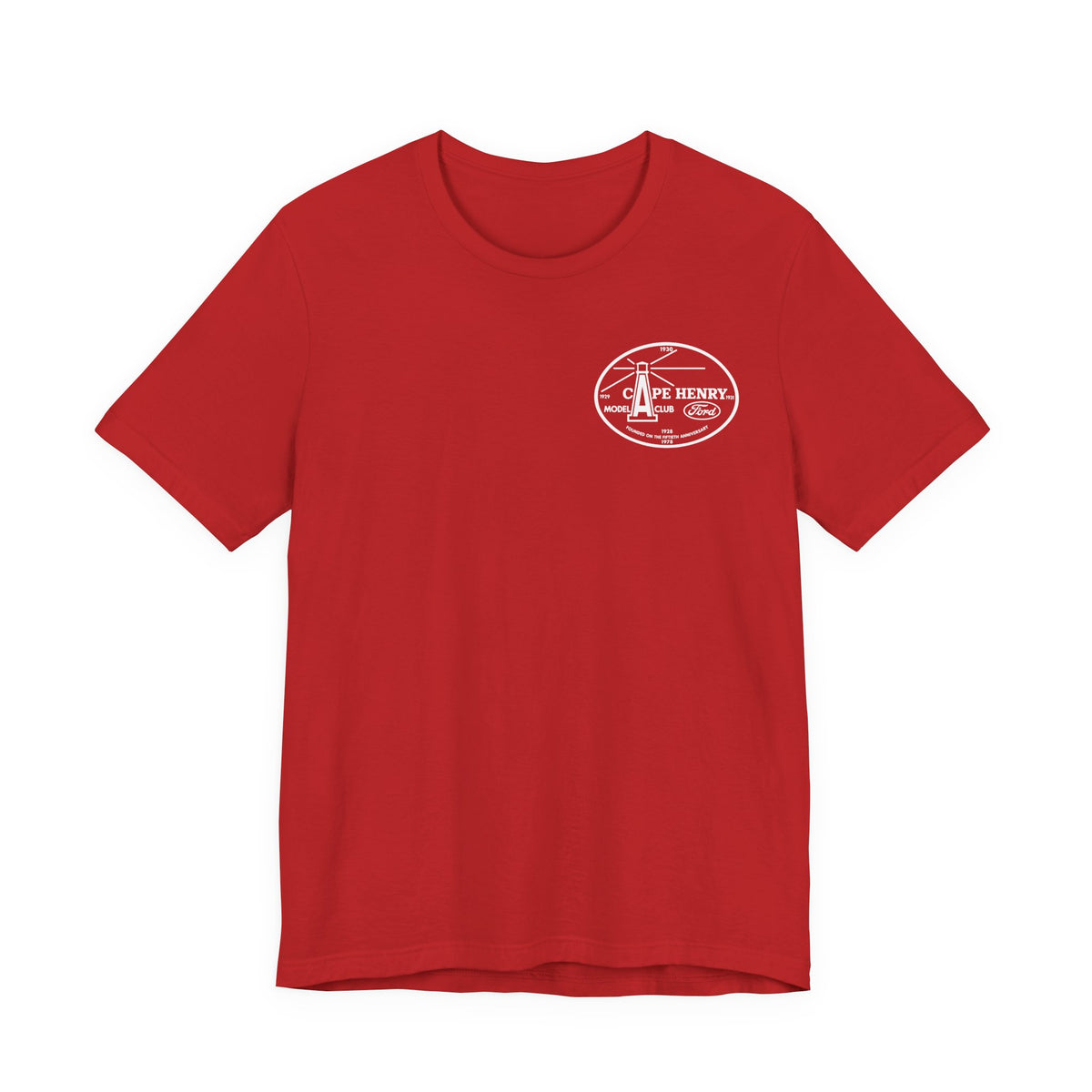 Cape Henry Model A Club Unisex Soft Short Sleeve Tee - Front and Back Logos