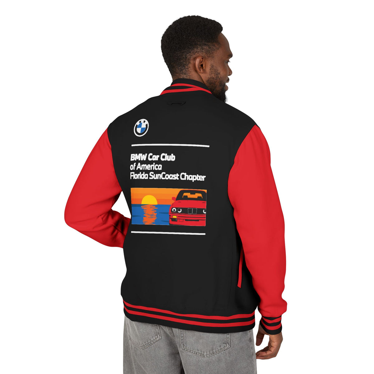 BMW Car Club of America Florida SunCoast Chapter Letterman Jacket - Front and Back Logos