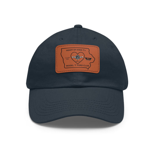 Heart of Iowa T's Dad Hat with Leather Patch (Rectangle)