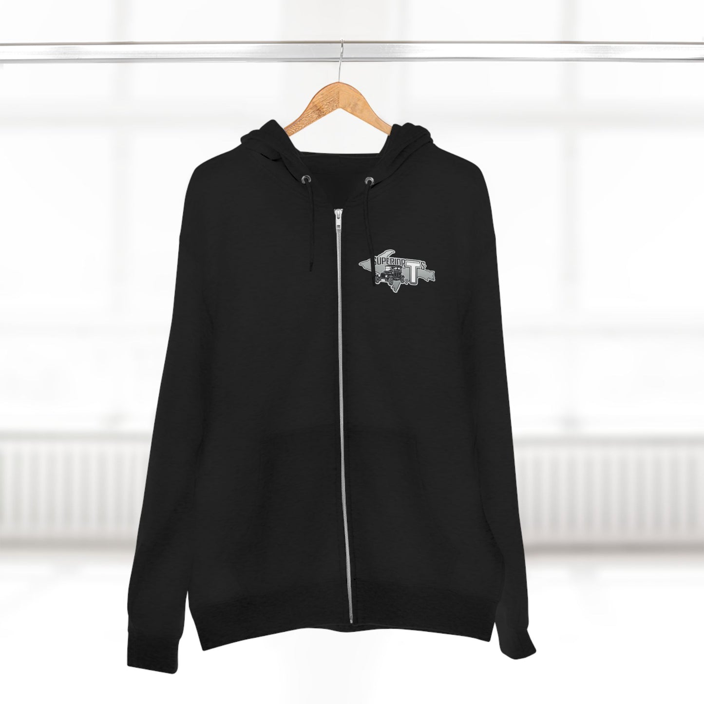 Superior T's Zip Hoodie — Front and back logos