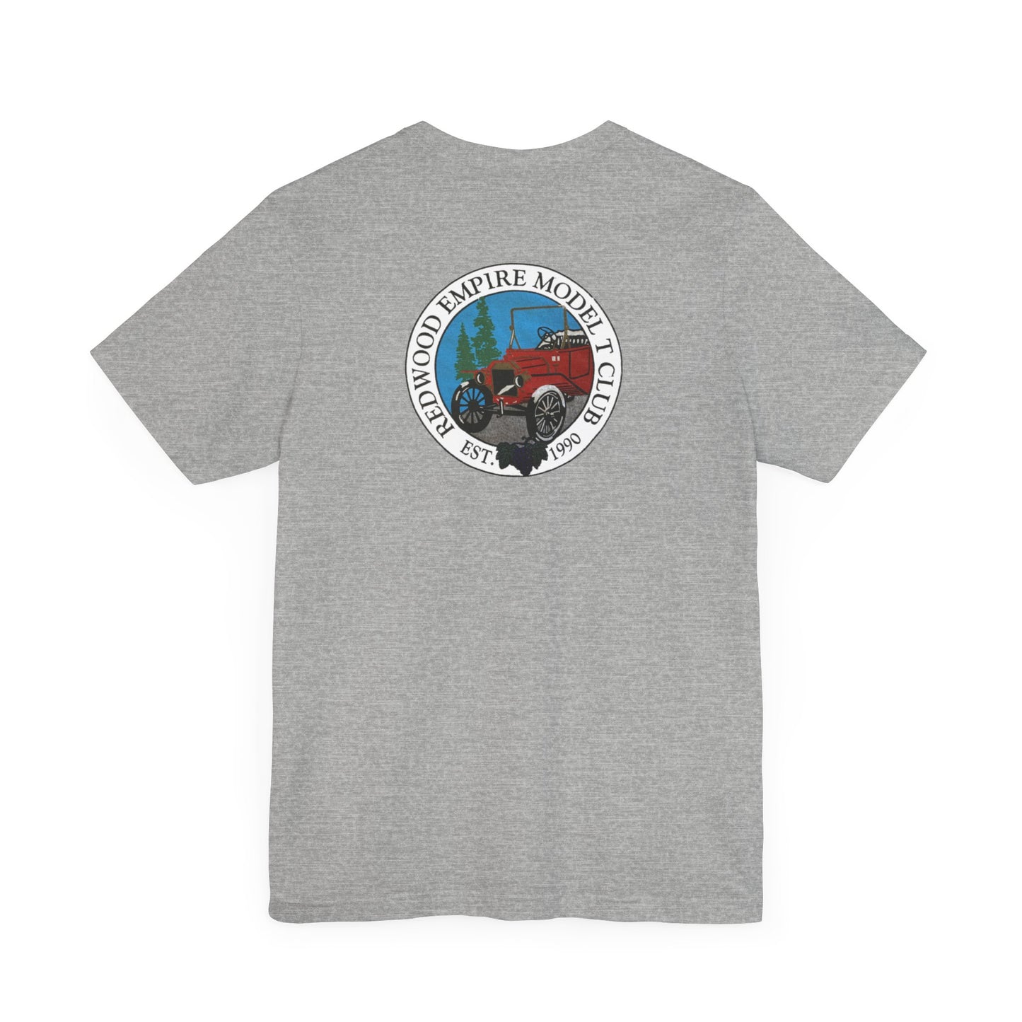Redwood Empire Model Club (front and back logo) Unisex Short Sleeve Tee - Vintage Style Graphic T-Shirt