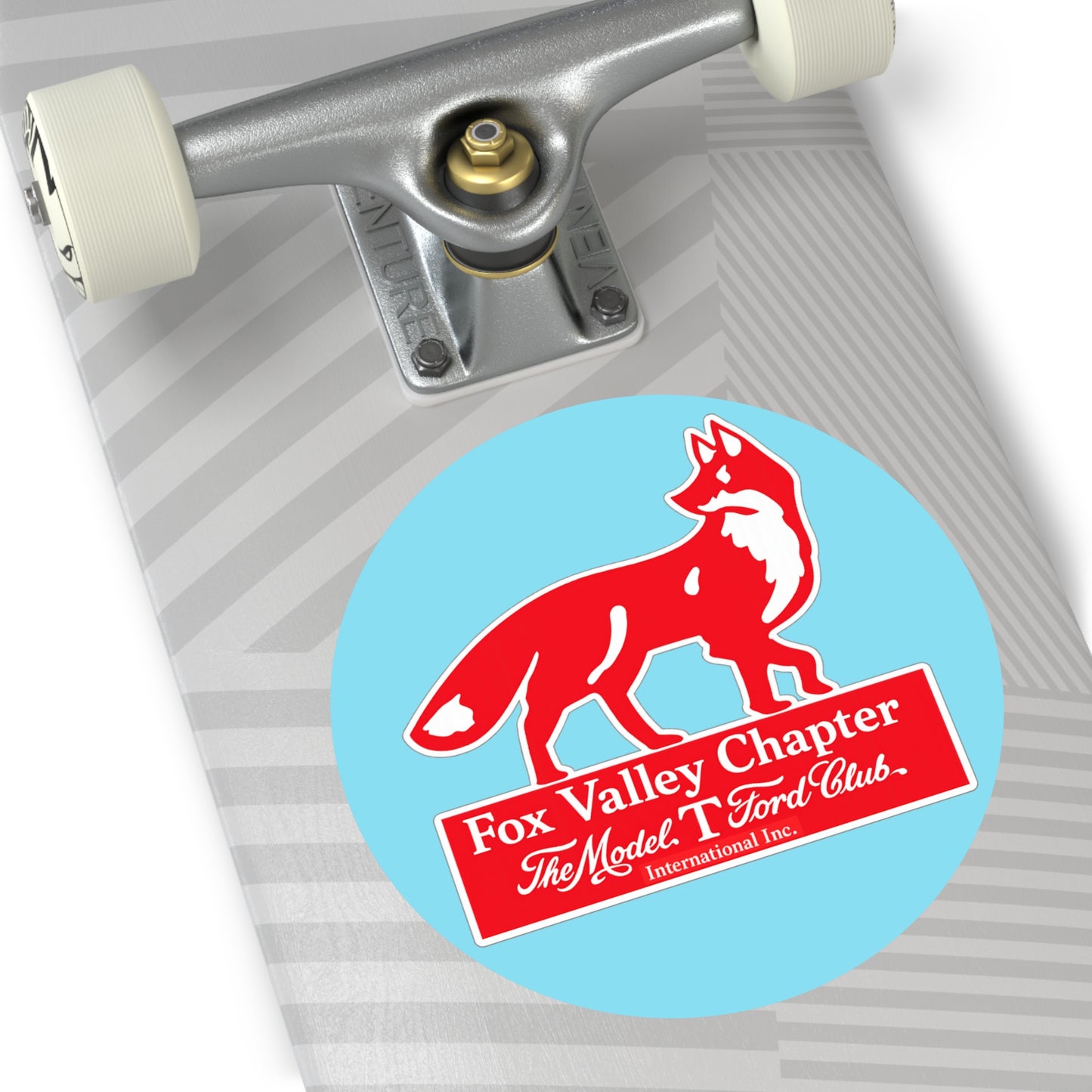 Fox Valley Chapter Model T Ford Club Round Vinyl Sticker — The Model T Ford Club Logo
