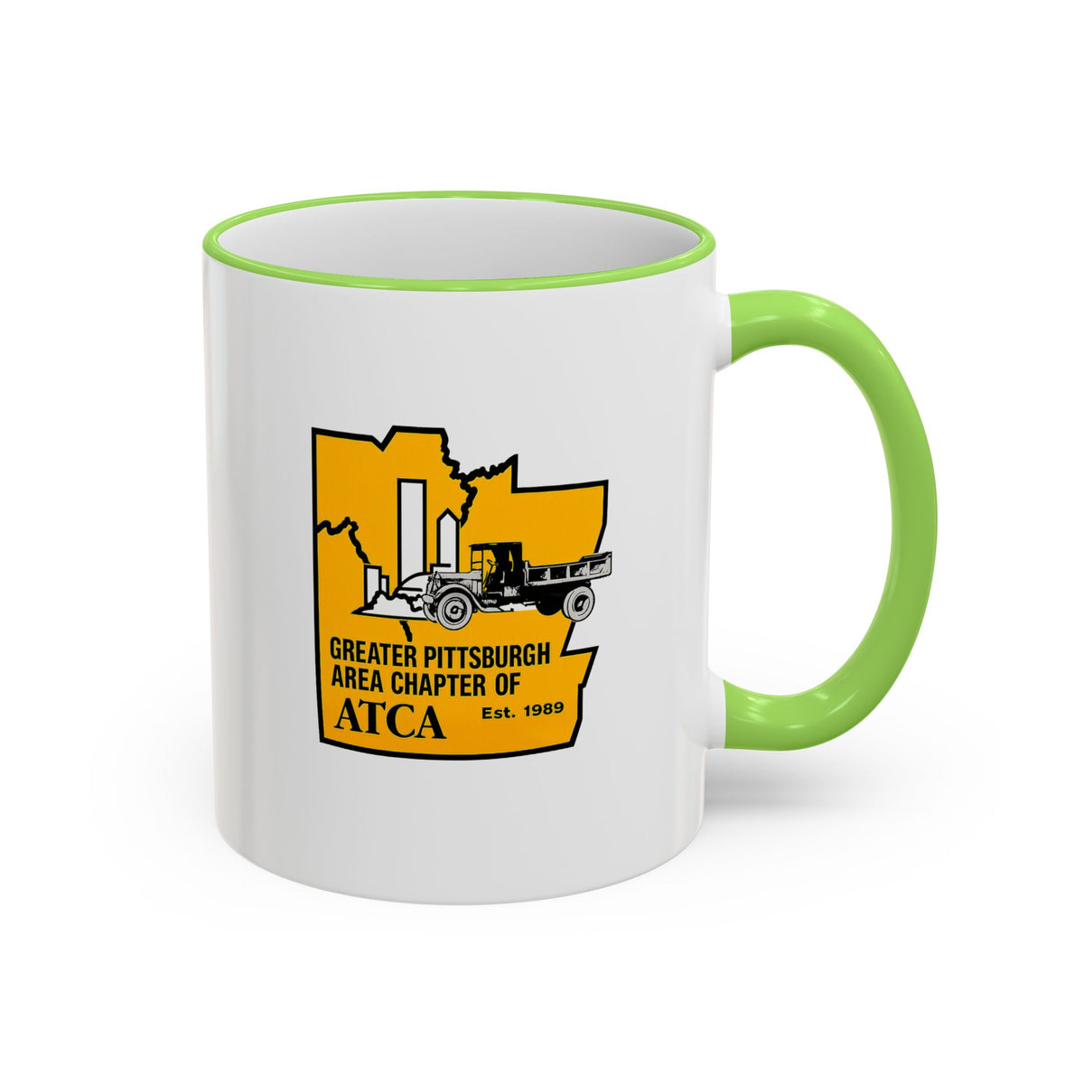 Greater Pittsburgh Area Chapter of ATCA Coffee Mug with Accent Rim & Handle
