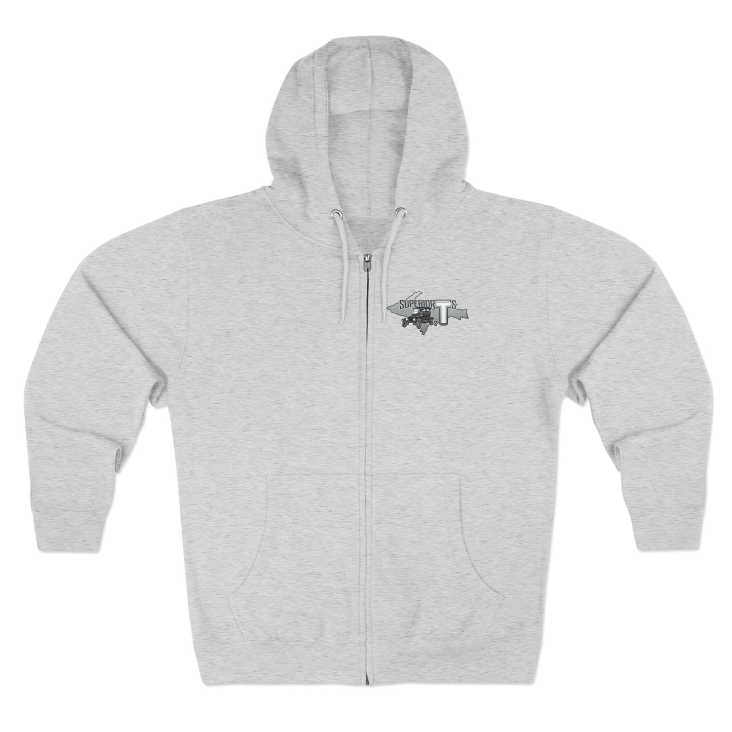 Superior T's Zip Hoodie — Front and back logos
