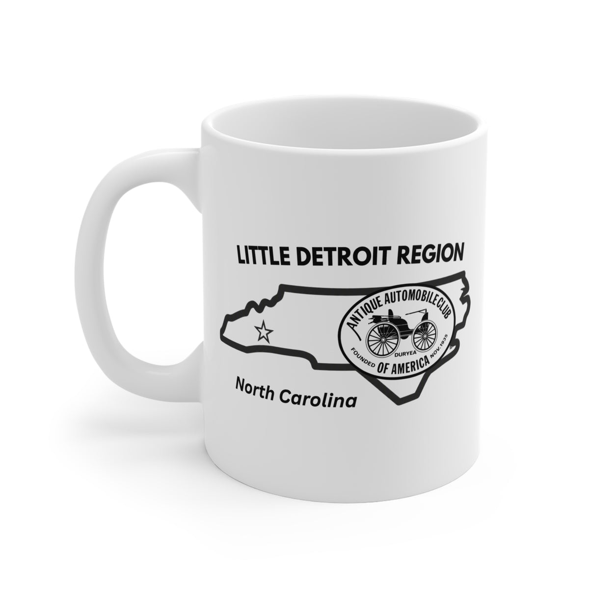North Carolina Little Detroit Region Mug – Antique Automobile Club Logo 11oz