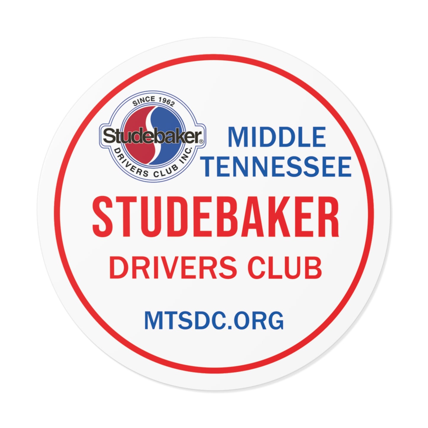 Middle Tennessee Studebaker Drivers Club Chapter Vinyl Sticker — Great for Windshields!