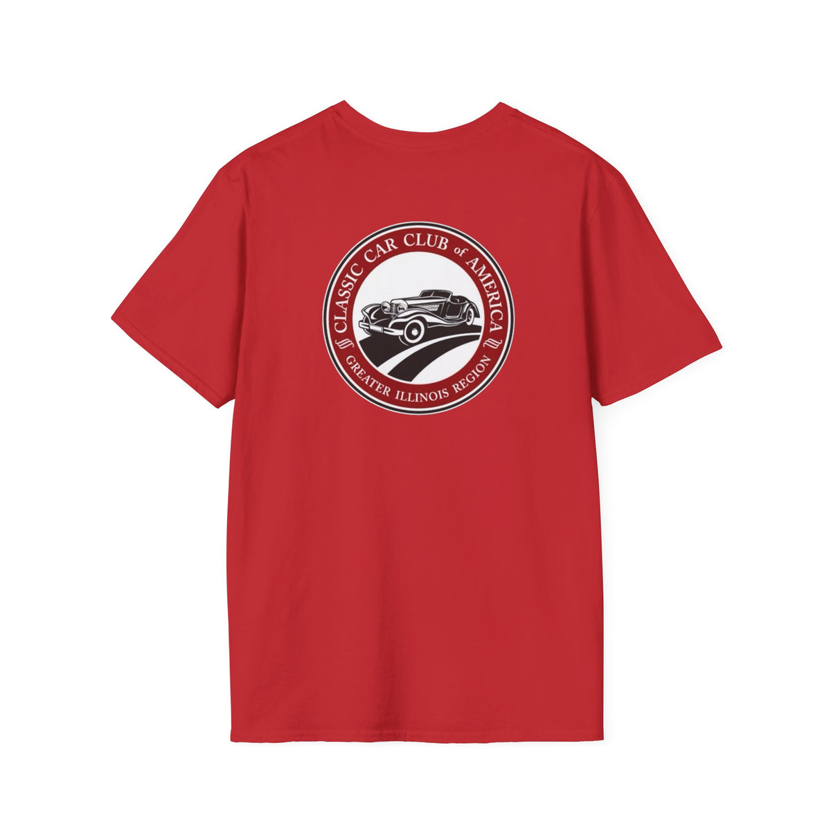 Classic Car Club of America Greater Illinois Region — Unisex Softstyle T-Shirt Front and Back Logos