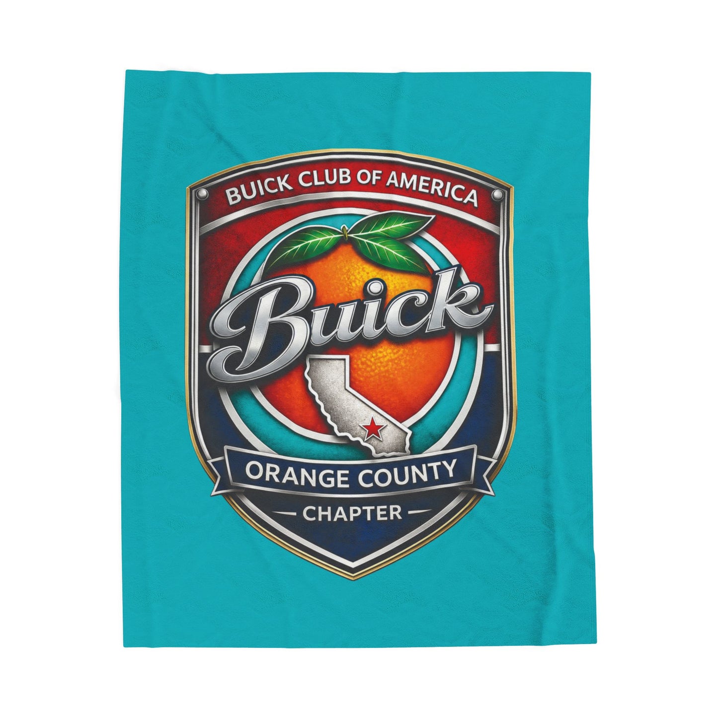 Buick Orange County Chapter Velveteen Plush Blanket – Buick Club of America Logo Throw
