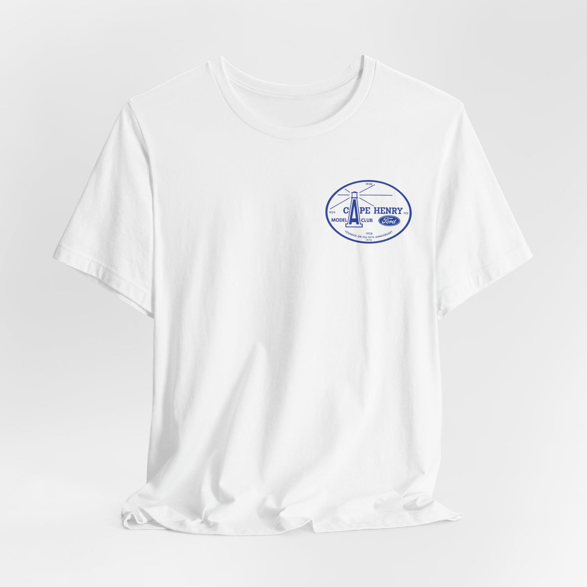 Cape Henry Model A Club Unisex Soft Short Sleeve Tee - Front and Back Logos
