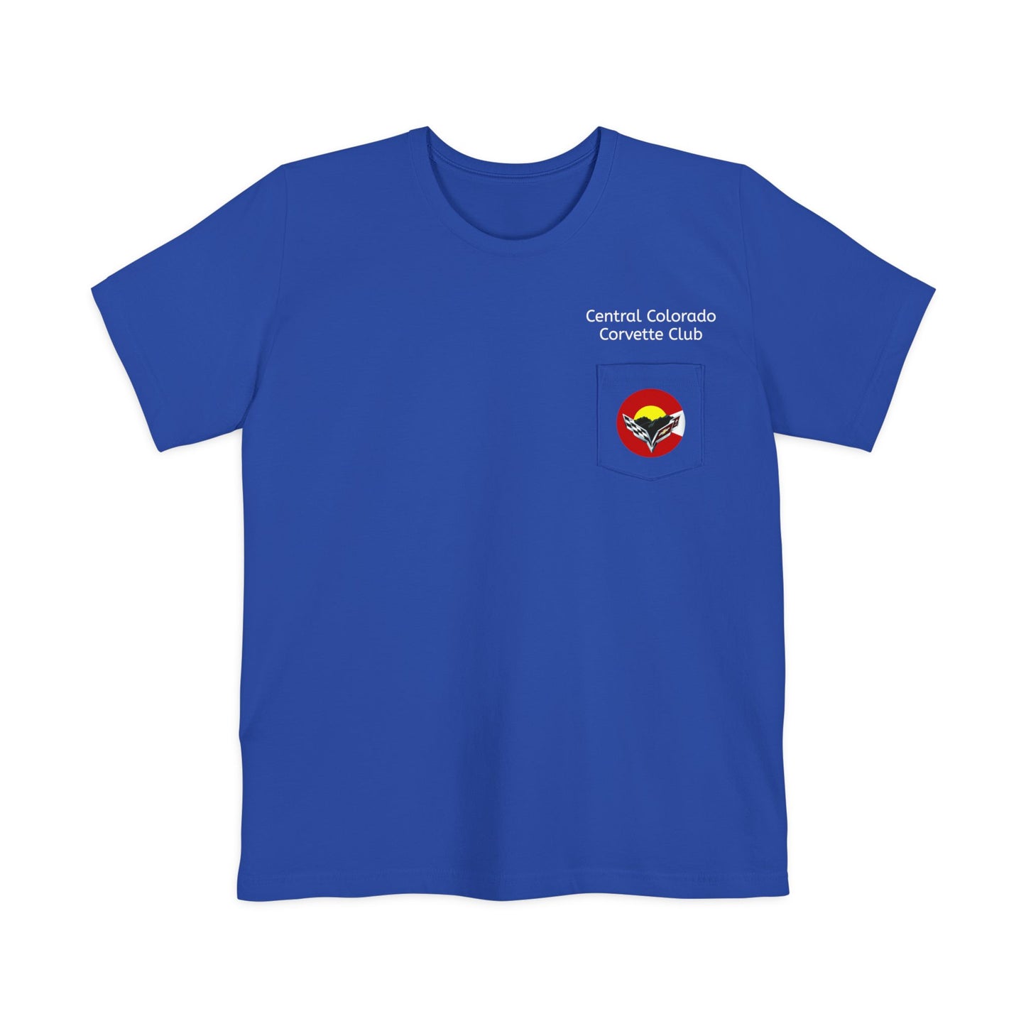 Central Colorado Corvette Club Pocket T-Shirt — Front & Back Logos