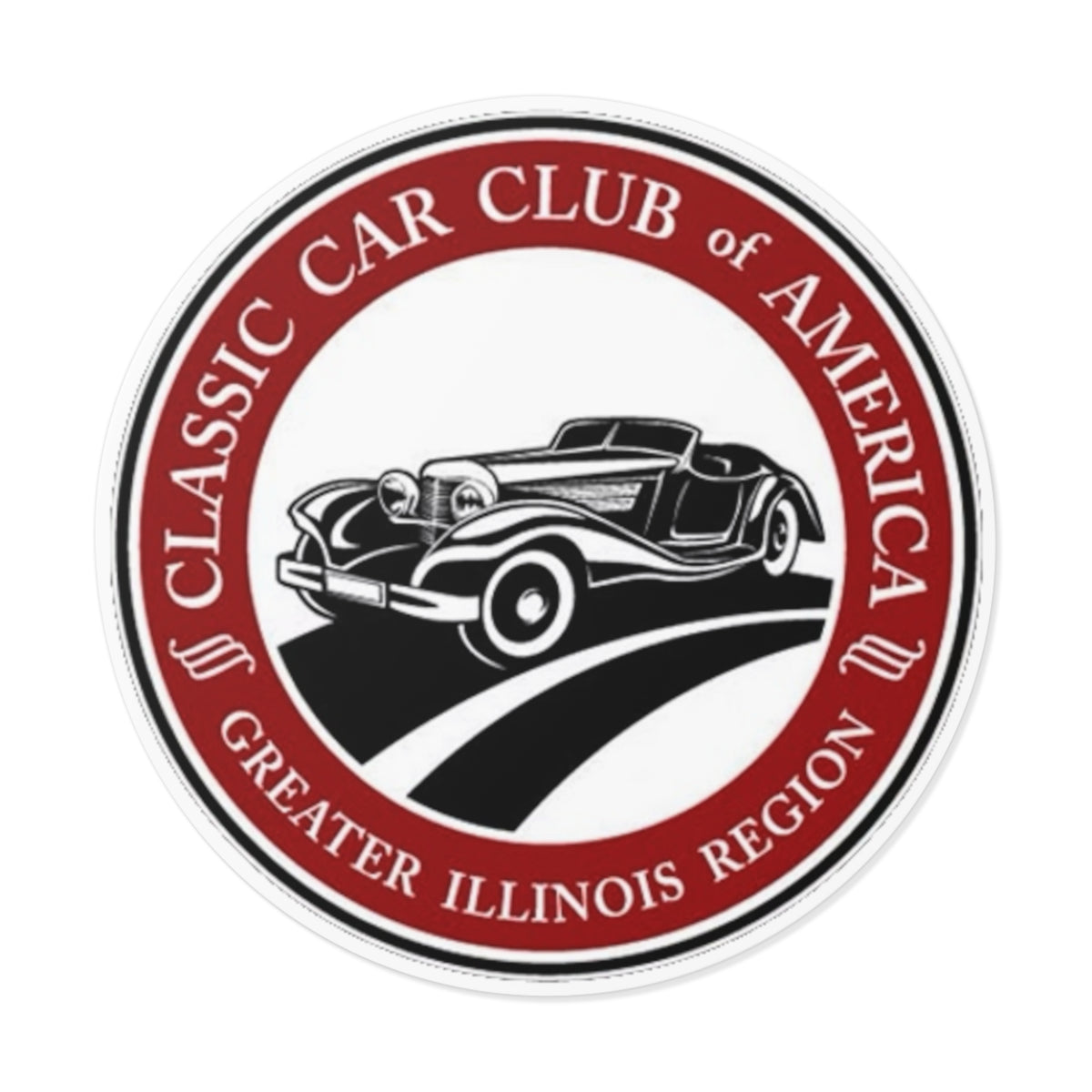 Classic Car Club of America Greater Illinois Region Round Vinyl Sticker