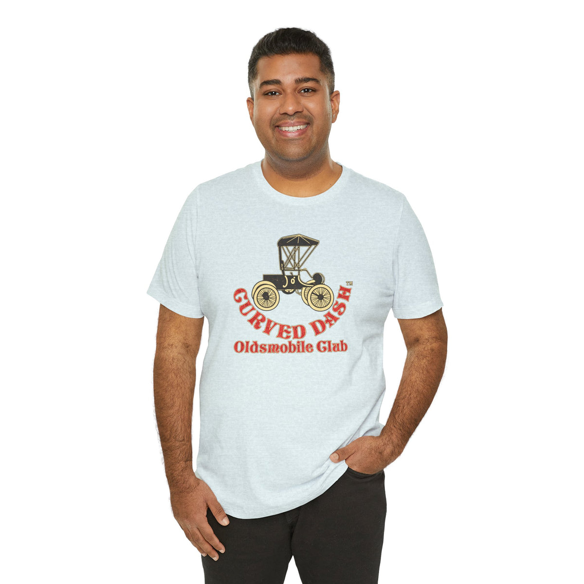 Curved Dash Oldsmobile Club Vintage Car T-Shirt - Unisex Soft Short Sleeve Tee