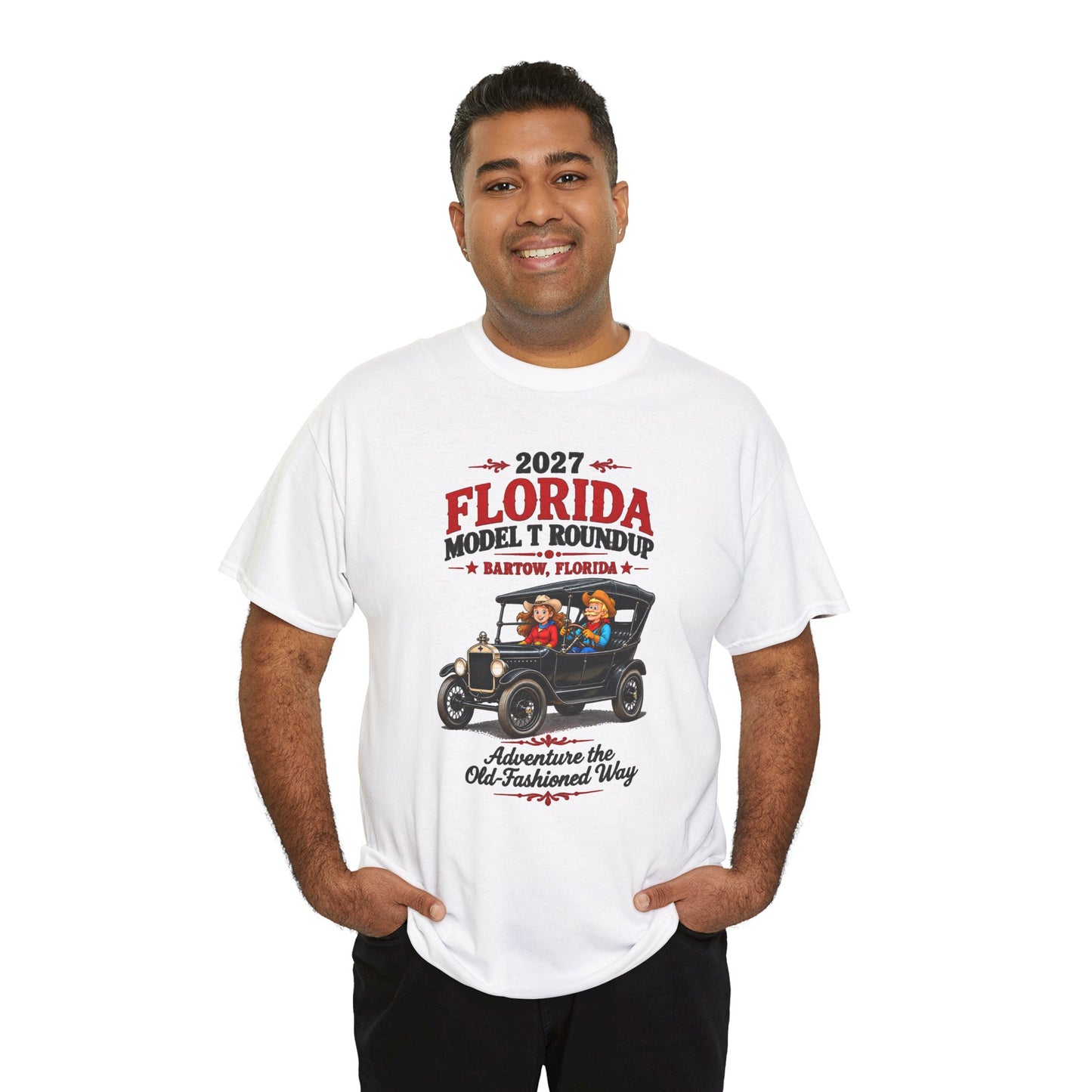 Florida Model T Roundup 2027 T-Shirt — Unisex Heavy Cotton Tee