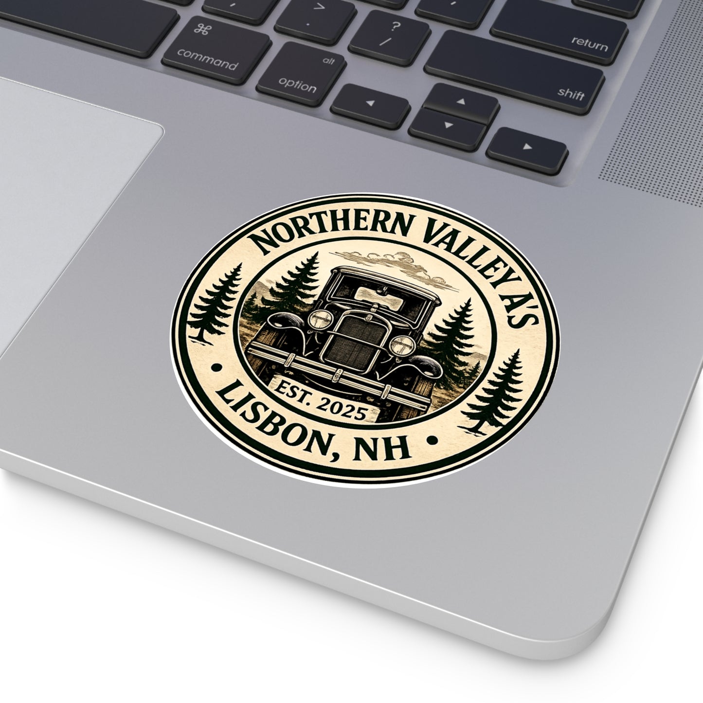 Northern Valley A’s Round Vinyl Sticker — Great for Car Windshields