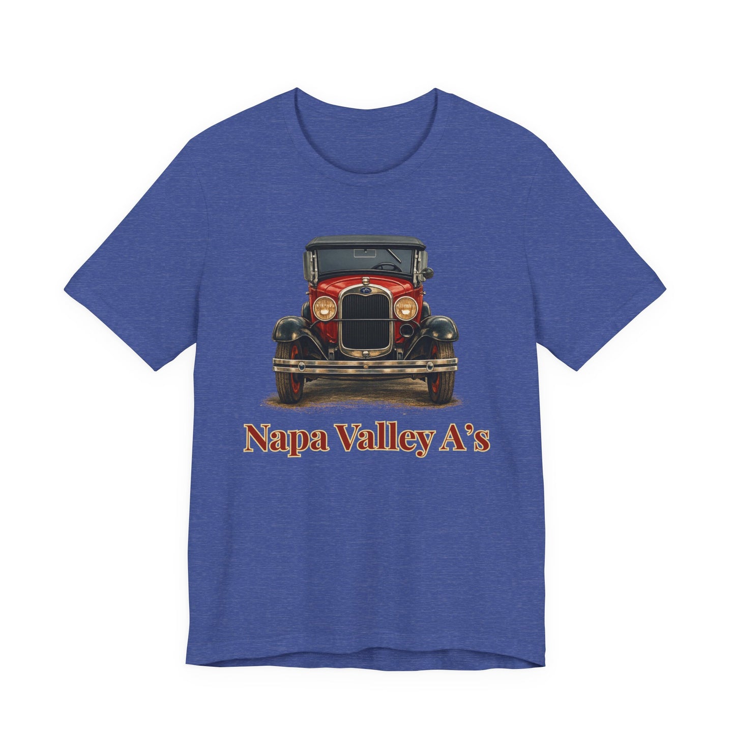 Napa Valley A's Red Vintage Car T-Shirt — Napa Valley A's Classic Automobile Tee