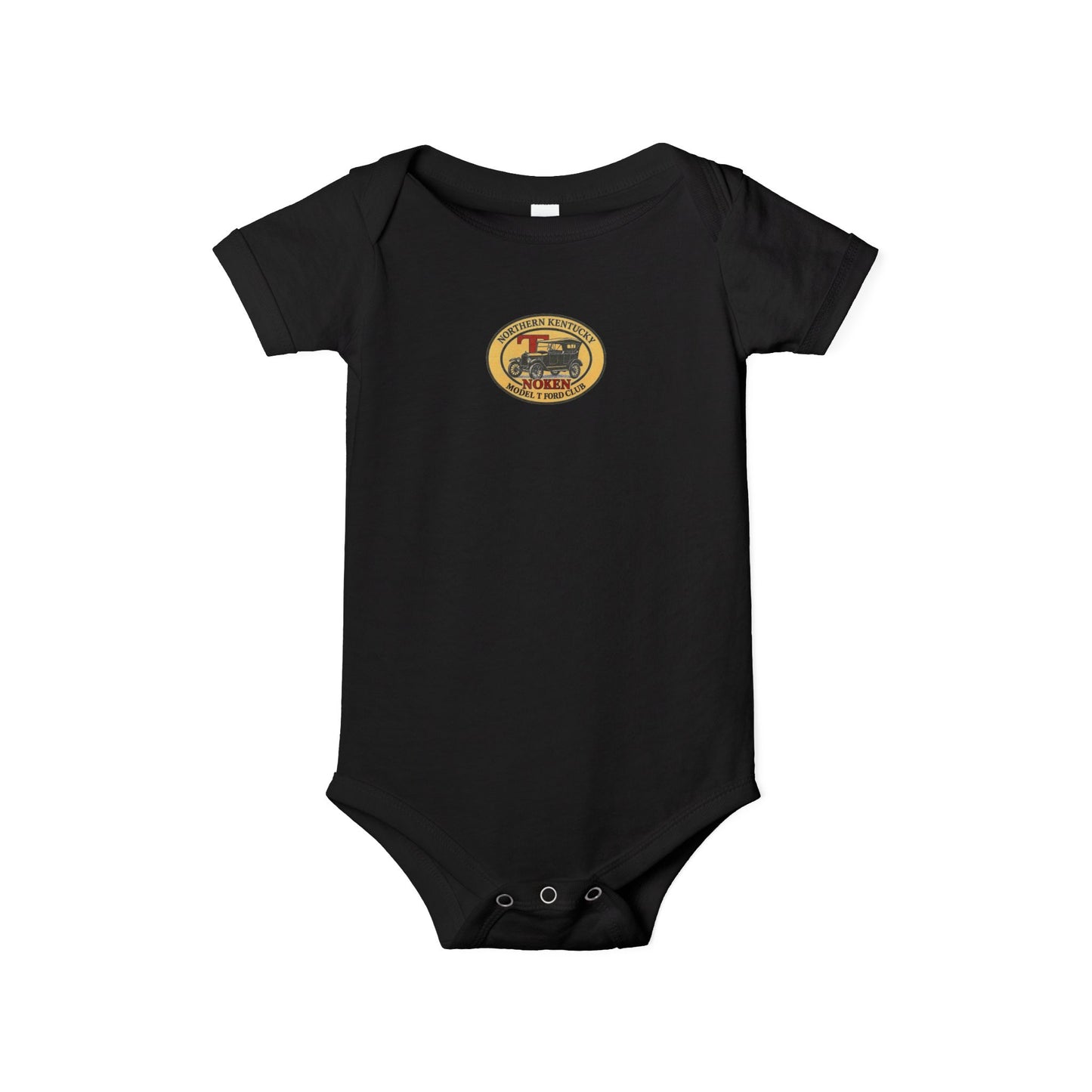 Infant Onesie with NoKen Model T Club logo - Baby Adventure Bodysuit
