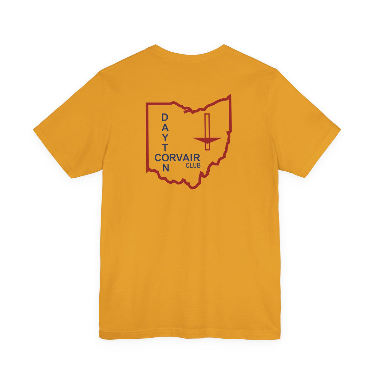 Dayton Corvair Club T-Shirt Unisex Jersey Short Sleeve Tee - Front and Back Logos