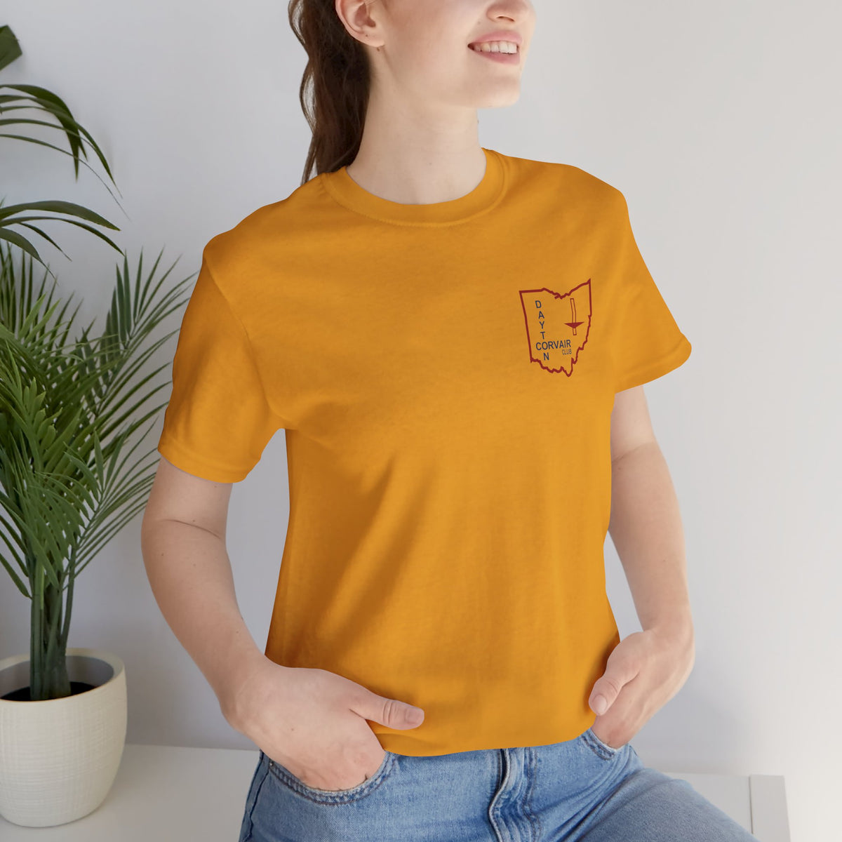 Dayton Corvair Club T-Shirt Unisex Jersey Short Sleeve Tee - Front and Back Logos
