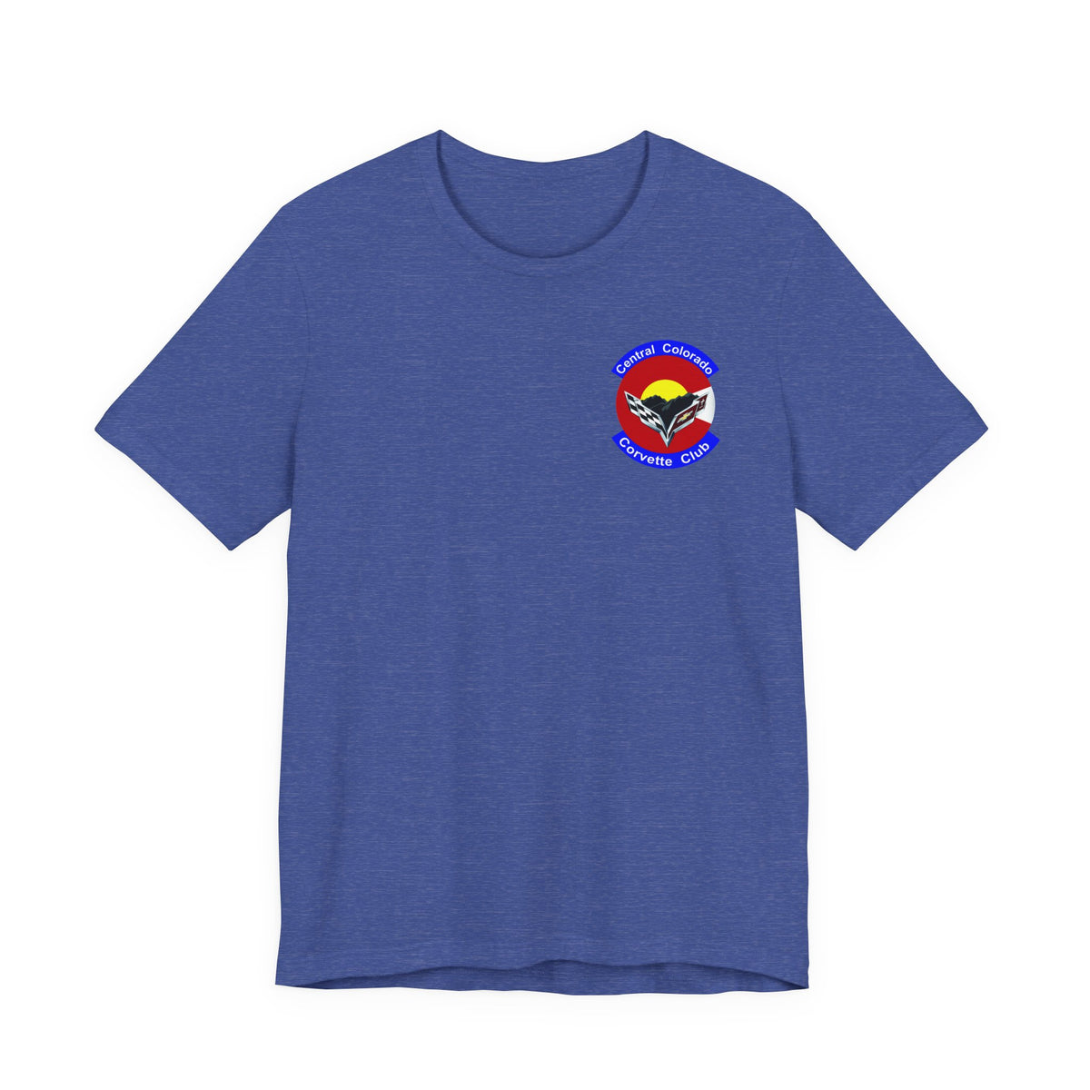 Central Colorado Corvette Club Screen Printed T‑Shirt — Front and Back Logos
