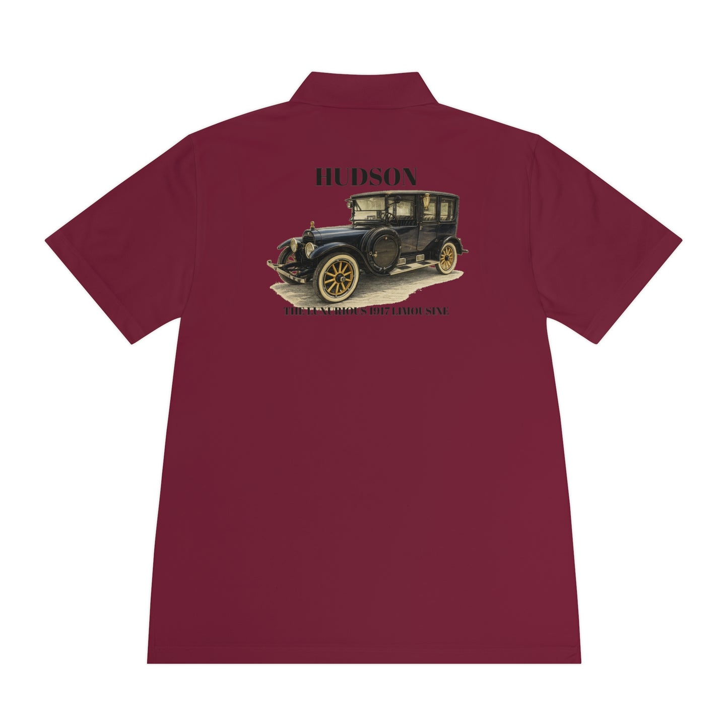 1917 Hudson Limousine Polo Shirt — Classic Vintage Car Men's Sport Polo (Gene)